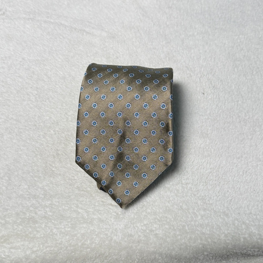 Brooks Brothers 346 Pure Silk Neck Tie Brown Floral Business Made In USA Preppy